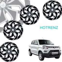 CAR WHEEL CAP/ WHEEL COVER WIBE DEGINE "SILVER_BLACK_COLOUR" 13 INCH Wheel Cover For Maruti S-Presso Lxi, Indica, Eeco, Alto K10, Esteem, i10, Accent, Zen Estilo, Wagon R LXI, Spark-image-90