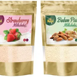 Strawberry & Badam Pista Flavors Milkshake Powder 100gm.Pack of 2 Combo.-image-52