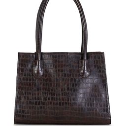 Mast & Harbour Brown Textured PU Oversized Structured Shoulder Bag image 3