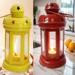 Decorative Hanging Tealight Candle Holder Indoor outdoor Home Decoration for Gifts Multicolor Iron Table Lantern-image-22