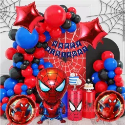Solid Adorable Spiderman Theme Birthday Decoration Combo Kit for Kids Balloon-image-30