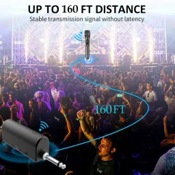 house of common Wireless Microphone, UHF Cordless Metal Dynamic Mic with Rechargeable Receiver Wireless Mic for Youtube, Karaoke, House Parties, Singing, Speech (160 ft Range) image 2