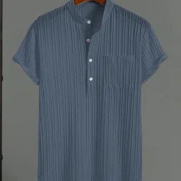 Men Self Design Polyester Straight Kurta-image-9