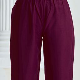 Sangria Chevron Printed A-Line Kurta With Trouser image 3