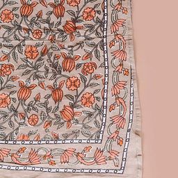 MIRAVAN Floral Printed Pure Cotton Regular Kurta with Palazzos & With Dupatta image 3