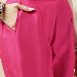 Anouk Ethnic Motifs Yoke Design Regular Thread Work Kurta with Trouser & Dupatta image 3