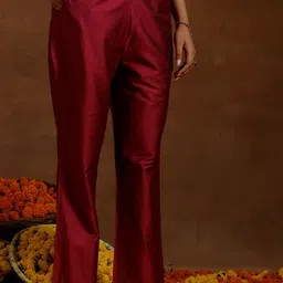 Gerua By Libas Floral Yoke Design Regular Sequinned Kurta With Trousers & Dupatta image 3