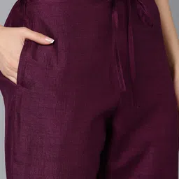 AHIKA Ethnic Motifs Yoke Design Regular Thread Work Kurta with Trousers & With Dupatta image 3