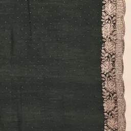 Anouk Green Round Neck A-Line Thread Work Kurta With Churidar & Dupatta image 3
