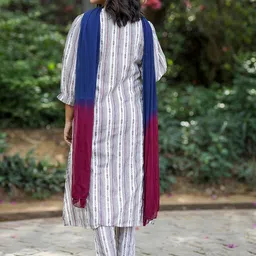 KALINI Ethnic Motifs Woven Design Regular Thread Work Kurta With Trousers & Dupatta image 3