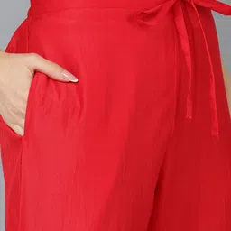 AHIKA Embroidered Regular Kurta With Trousers & Dupatta image 3