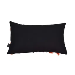BLANC9 White & Red Tribal Vibes Embroidered Rectangle Cotton Cushion Cover image 4