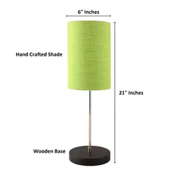 BTR CRAFTS Green & Black 2 Pcs Textured Cylindrical Shaped Table Lamp with Adjustable Cord image 5