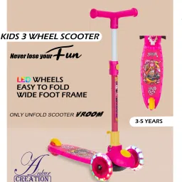 360 Degree Wheels Pluto Kids Scooty for Kids with Adjustable Height Kids Scooter-image-20