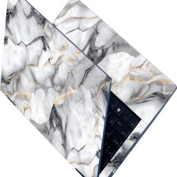 Flipkart SmartBuy Full Body Laptop Skin Sticker - White Marble With Gold and Grey Veins Self Adhesive Vinyl Laptop Decal 15.6-image-99
