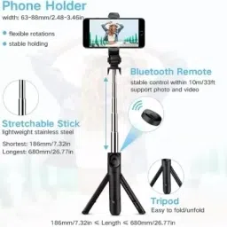 Infinite Digital TOP Bluetooth Extendable Selfie Stick with BLUETOOTH REMOTE Tripod image 3