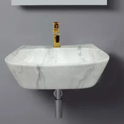 Premium Designer Ceramic Wash Basin with Waste Pipe & Coupling Set DD2-(16*12*5)-1008-TAP Wall Hung Basin-image-14