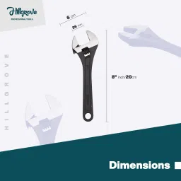 hillgrove HGCM310M1 Multi-Function 8" inch with 0-26mm Opening Capacity (Pack of 2) Heavy-Duty Tool for Home, Plumbing & Auto Repair Single Sided Rachet Wrench image 4