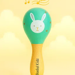 Wooden Musical Rattle Toy – Bunny Design, BPA-Free, Safe & Soothing Sound Rattle-image-5