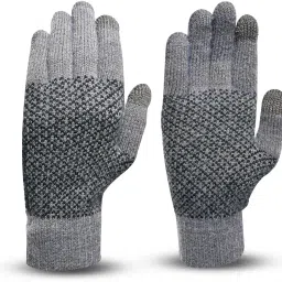Checkered, Self Design, Printed Winter Men Gloves-image-90