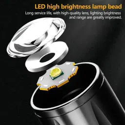benson 2 IN 1 3 mode rechargeable 300 range ultra bright flashlight emergency torch 5 hrs Torch Emergency Light image 4