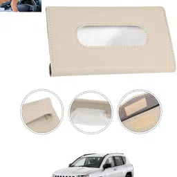 Universal Leatherite Rectangle Beige Tissue Box For Car/office/Home-67 Vehicle Tissue Dispenser-image-74