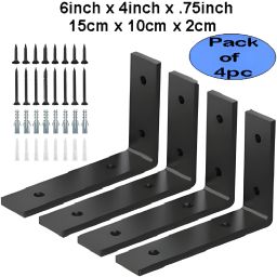 085 L Shape Wall Shelf Bracket 6inch x 4inch, Pack of 4pc Shelf Bracket-image-40