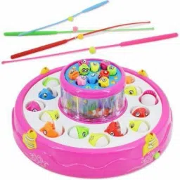 GO GO Fishing Game With 26 Fishes ,Light & Music Magnetic Fish Catching For Kids-21