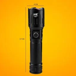 mz M981 (ZOOMABLE METAL LED )5 Modes Flashlight, Super Bright 150W Light Torch image 3