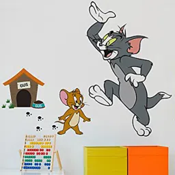 print mantras Pvc Vinyl 40 X 32 Inch Cute Tom And Jerry For Kids Room Wall Sticker-picture-20