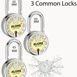 Active Round 65mm Lock for Home Gate Shop & Shutter, 9Same Keys 3 Lock (pack 3) Padlock-26