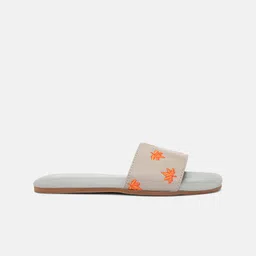 ALL TABS OPEN Embroidered Open Toe Flats image 5