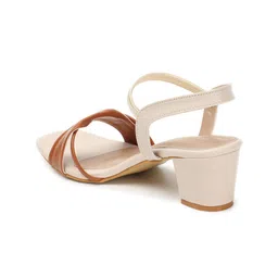 ICONICS Colourblocked Embellished Party Open Toe Block Heels With Backstrap image 4