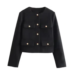 Alamode By Akanksha Women Carol Statement Woolen Tweed Trench Coat-51