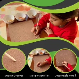 rewashree craft world Wooden Tracing Board for Kids (0-10 Number & Pattern) (Set of 2) image 2