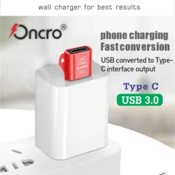 ONCRO Red Chain, Type c to usb female Usb to c connector c charging adapter converter otg Phone Converter image 5