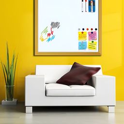 ArtzFolio Gold Toned & White Wooden Bulletin Board With Sticky Notes Wall Decor-image-64