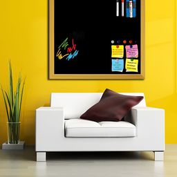 ArtzFolio Gold Toned & Black Wooden Magentic Board With Sticky Notes Wall Decor-image-8