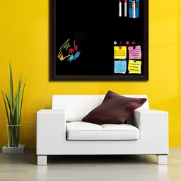 ArtzFolio Brown & Black Wooden Magnetic Board With Sticky Notes-image-67