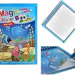 Set of 1 Reusable Magic Water Coloring Painting Book for Kids Printing Blocks Accessory Tape Dot-image-3