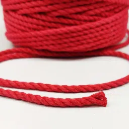 knottycord 3 Ply/Twisted Macrame (100 Meters, 4mm) Cotton Cord/Dori Thread for Macrame DIY, Carfts and Other Projects (Red) image 5