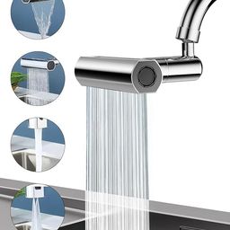 Vasukie New 4 Modes Tap Extender for Kitchen Sink 360° Rainfall Kitchen Sink Faucet with Waterfall Feature and Faucet Extender For Taps Anti-Splash Faucet Nozzle Head image 1