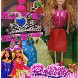 Whimsical doll dressed in a lively look with coordinated extras-image-49