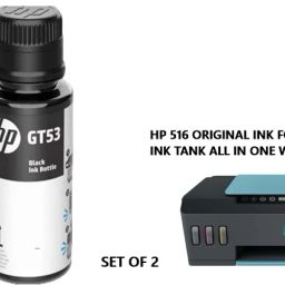HP 516 ORIGINAL INK FOR HP 516 SMART TANK INK TANK ALL IN ONE WIFI PRINTER SET OF 2 Black Ink Bottle-21