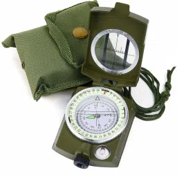 Multifunctional Folding Metal Hand Held Army Outdoor Camping Compass (Green) Compass-picture-2