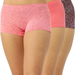 Pack of 3 Women Boy Short Pink, Purple Panty-image-23