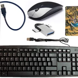 ANJO Wired Keyboard-Wireless Mouse-Mouse Pad-USB Hub 3.0-2 in 1 OTG C & Micro Type Combo Set-image-29