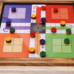 Wooden classic 2 in 1 Magnetic Ludo snakes||ladders set||Size- 34x34cm|| Party & Fun Board Game-26