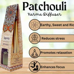 Sim & Ross | Patchouli Reed Diffuser Set | Includes 5 Wooden Reed Sticks | 50ml | Toxin Free & Calming Effect, Room Freshener for Home, Bedroom, Bathroom, and more Diffuser image 2
