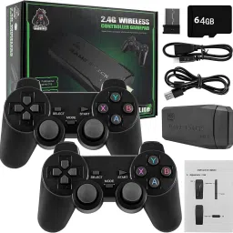 Omphalos Wireless video games for tv gaming, Retro gaming console with Game Stick 64 GB with Old School Station Video Games-20